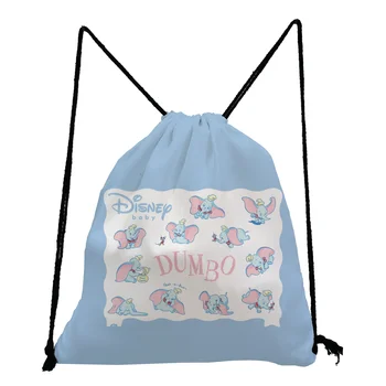 Disney Dumbo Seljakott Ladustamise Kott Loomade Elevant Pingutusnöör Kotid Peace Child Mini Väike Koolikoti Rohelise Kinga Tasku Kingitus Kott