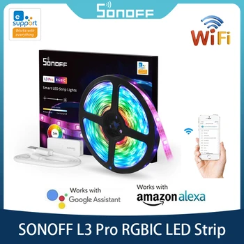 SONOFF L3 Pro RGB/RGBIC WiFi Smart LED Ribad Tuled 5M Paindlik Lamp Lindi Traadita Hääl/ Kohalik juhtimine Töö Alexa Ewelink