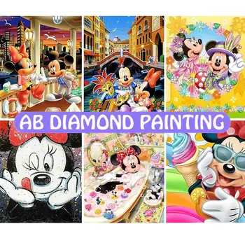 Disney miki Hiir Diamond Maali AB Puurida 5D Tikandid Koomiks Anime Rhinestone Käsitöö Pildi DIY Käsitöö ristpistes Komplekt