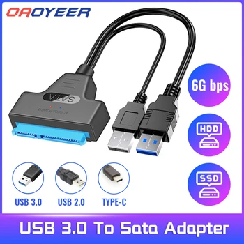 Uus USB-SATA 3 Sata Kaabel ja USB 3.0 Adapter KUNI 6 gbit / s Toetada 2.5 Tolline Väline SSD HDD kõvaketas 22 Pin Sata III A25 2.0