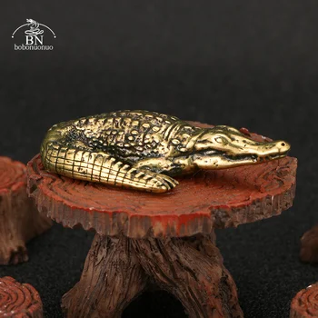 Antiik Pronks Väike Krokodill Kuju Kodus Kaunistused Retro Vask Loomade Alligaator Joonis Feng Shui Business Kaunistused Käsitöö