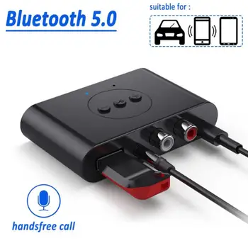 Bluetooth-5.0 Audio Vastuvõtja U Disk RCA 3.5 3.5 mm AUX Pesa Stereo Traadita Adapter Koos Mic-Handsfree Kõne Auto Kõlarite