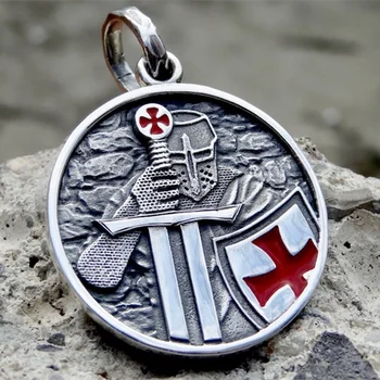 EYHIMD Knights Templar Rist Ripats Kaelakee 316L Roostevabast Terasest Ripats Meeste Biker Pool Ehted Kingitused teda
