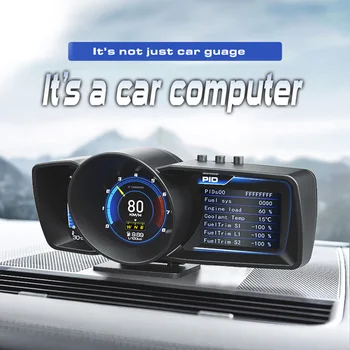 HUD Heads Up Display Auto Näidik Alarm Süsteem Turbo Boost Auto HUD Multi-Function Head Up Display jaoks OBDII Autod Auto Tarvikud