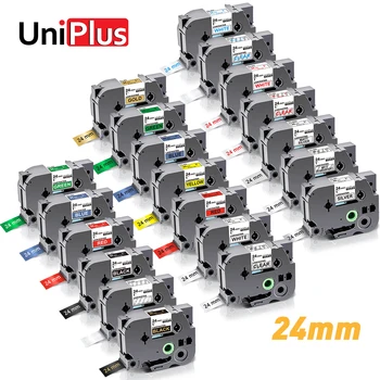 UniPlus 20 Värvid 24mm Etiketi Teip 251 Ühilduv Label Maker Must-Valge Printeri Lint Kleepuv