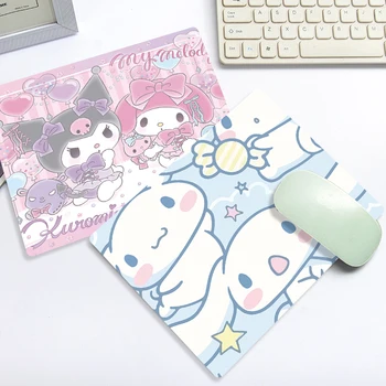 Sanrioed 26Cmx21Cm Kawaii Kuromi Minu Meloodia Cinnamoroll Väike Ruut Mouse Pad Anime Armas Paksenema Non-Slip Sülearvuti Laud Matt