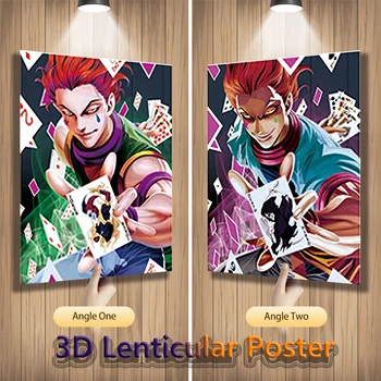 Hisoka Hunter X Hunter Anime 3D Lenticular Seinale Plakatid Klapp Muutmine Pilte Tuba Decor Kodu Kaunistamine(Ilma Raami)