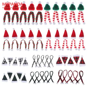 Armas Kootud Santa Mütsid Sall Decor Jõulud Ornament Mini Jõulud Käsitöö jaoks Nukk jõulupidu Ornament Decor Navidad 2023