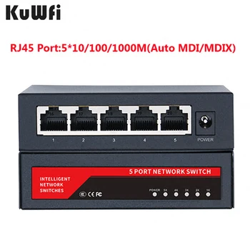 KuWFi Gigabit switch with standardiseeritud RJ45 port IEEE802.3u,IEE 802.3 x Network switch Ethernet koos 10/100/1000Mbps Office