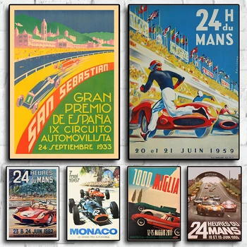 80ndate Retro Valem F1 Racing Plakat Sport Car Racer baar kohvik Home Decor interjöör plakat elavad seina art plakatid lõuendile maali