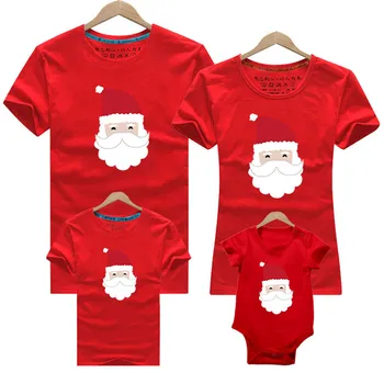 Häid Jõule Pere sobiva T-särk Emme Issi Tütar ja Poeg, T-särk Riided Santa prindi riided