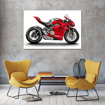 Ducati Panigale V4 R-Sport Mootorratta Plakat Seina Art Lõuend Maali Seinale Pildi Elutuba Decor