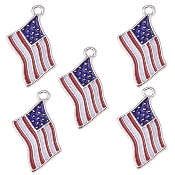 5tk Ameerika ÜHENDRIIKIDE Lipu Võlusid Star & Stripes Disain Ripatsid Patriootliku Ehted käevõru,kaelakee ,naba sõrmus,kõrvarõngad