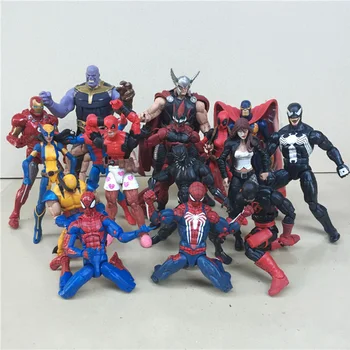 Tõeline Ime Tegevus Joonis Spider-man Iron Man Venom Deadpool Thor 6 Tolline Vallas Mudel Haruldane Mänguasi