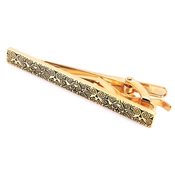 XKZM brändi, kõrge kvaliteet prantsuse lipsuklambriga Golden Flower graveerimine necktie klambrid vana käsitöölised pulm Äri kingitus Ehted