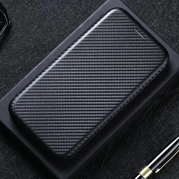 Süsinikkiust Flip Case For Realme Narzo 50A 30 20A 20 GT2 Pro Neo 3 3T 2T Neo 2 Gt Meister 5G-Kaardi Pesa Kate Funda Coque