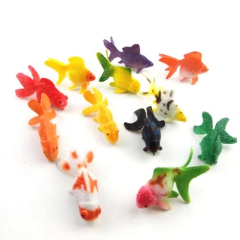 12tk/set Simulatsiooni Sea Life Kuldkala Loomade Mudelid Fgures Seadke Mänguasjad Väike Kawaii Ookeani Kala