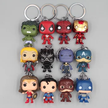 4tk/Palju Q Marvel Avengers Thonas Deedpaool Thor Spiderman Iron Man Hulk Black Panther Flash Ripats Tegevus Joonis Võtmehoidja Mänguasjad