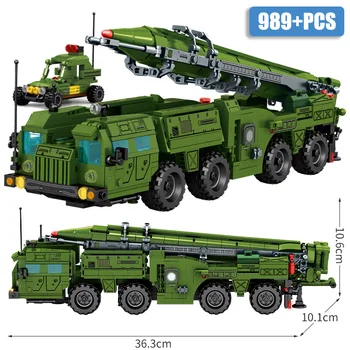 Sõjalise 989pcs Veoauto Sibama Missile Launcher ehitusplokid KES Soomustatud Auto Kokkupanek Tellised Mänguasjad Lastele jõulukinke