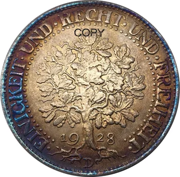 Saksamaa 5 Reichsmark 1928 D Mündi Cupronickel Pinnatud Hõbe Metall Antiik Imitatsioon Hiina Casting Mälestus Koopia Mündid