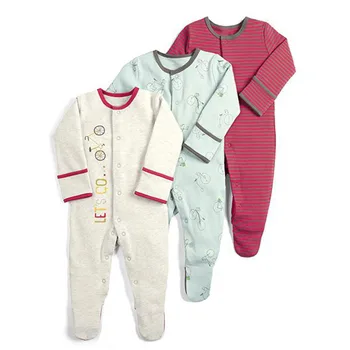 3tk /set Baby Sipukad Vastsündinud Sleepsuits Beebi Tüdruk Poisi Riided Kombekas 100% Puuvillast Sipukad Beebidele Pajama